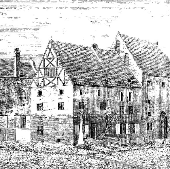 Toruń rycina dom Kopernika wydanie z 1835 roku